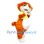 Orange and White Cat Mascot Costume