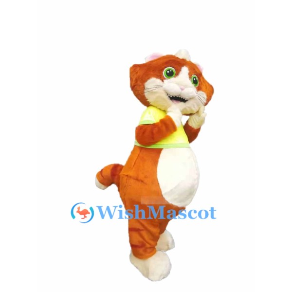 Orange and White Cat Mascot Costume