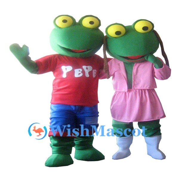Male & Female Frog Mascot Costume
