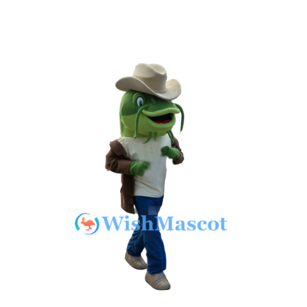 Green Catfish Mascot Costume