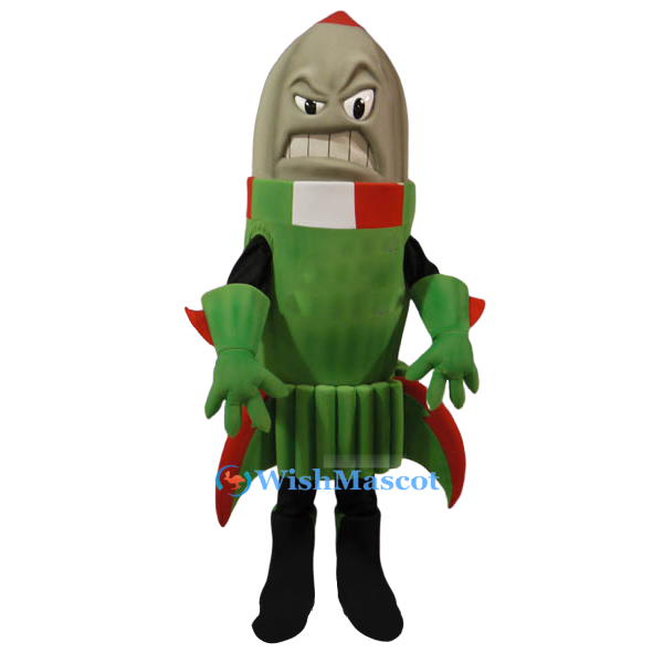 Green Rocket Mascot Costume