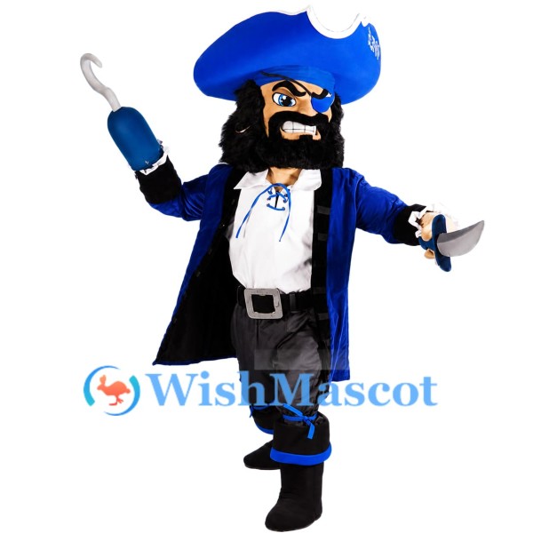Blue Pirate Mascot Costume