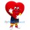 Friendly Red Heart Mascot Costume