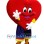 Friendly Red Heart Mascot Costume