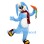 Cheerful Blue Rabbit Mascot Costume