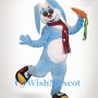 Cheerful Blue Rabbit Mascot Costume