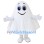 Smiling White Ghost Mascot Costume