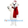 ‌Polar Bear Mascot Costume with Santa Hat