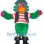 Green Parrot Pirate Mascot Costume