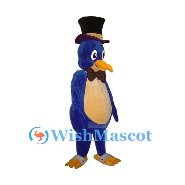 Elegant Blue Bird Mascot Costume