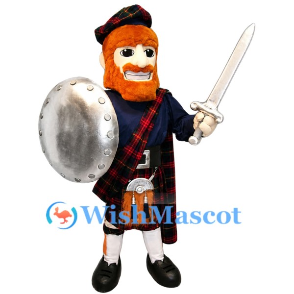 Bold Scottish Warrior Mascot Costume
