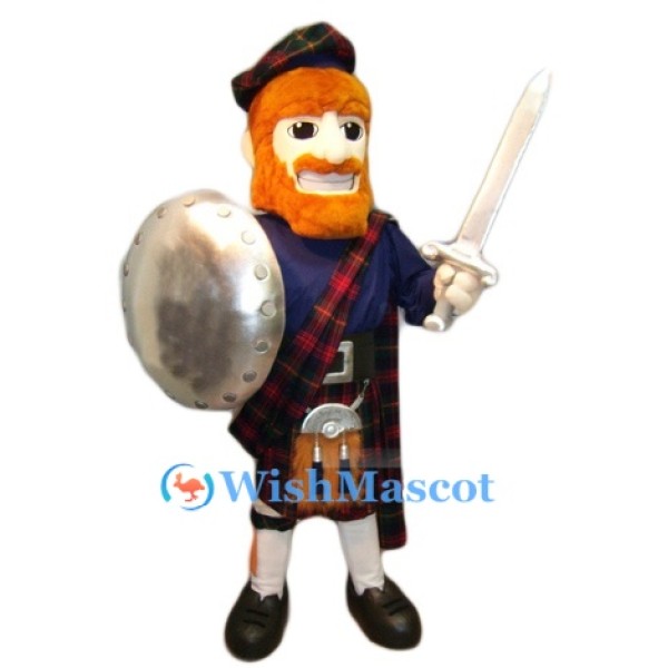 Bold Scottish Warrior Mascot Costume