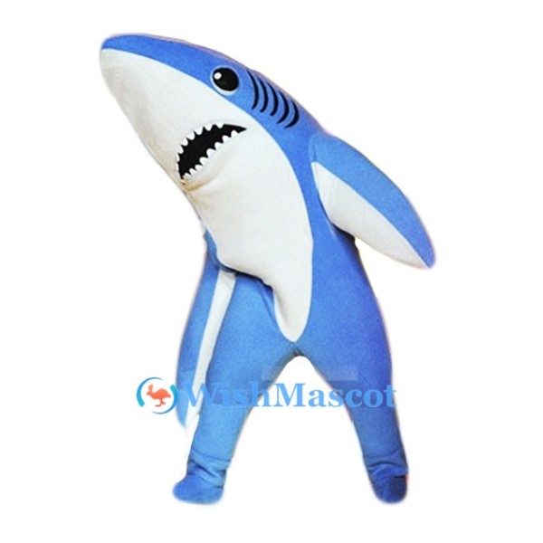 Lifelike Blue Shark Mascot Costume