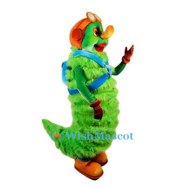 Superb Caterpillar Pilot Mascot Costume