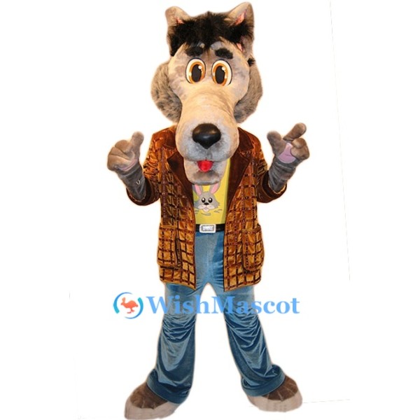 Fashion Gray Wolf Mascot Costume