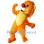 Cheerful Orange Lion Mascot Costume
