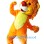 Cheerful Orange Lion Mascot Costume
