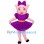 Cartoon Pig Mascot Costume with Purple Dress