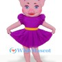 Cartoon Pig Mascot Costume with Purple Dress