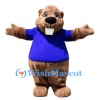 Friendly Cute Beaver Mascot Costume