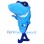 Power Blue Shark Mascot Costume