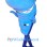 Power Blue Shark Mascot Costume