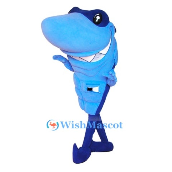 Power Blue Shark Mascot Costume