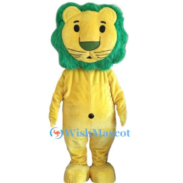 Yellow Lion Plush Mascot Costume