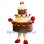 Cherry Chocolate Cake Mascot Costume