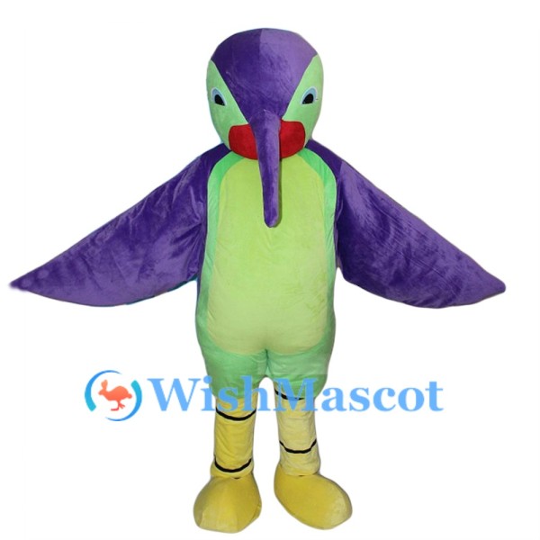 Green & Purple Hummingbird Mascot Costume