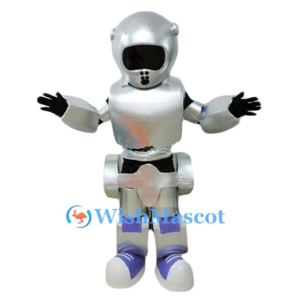 Futuristic Silver Robot Mascot Costume