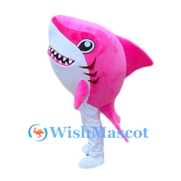 Cute Pink Shark Mascot Costume