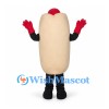 Hot Dog Mascot Costume with Red Sausage and Yellow Mustard