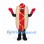 Hot Dog Mascot Costume with Red Sausage and Yellow Mustard