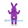 Rabbit Mascot Costume in Purple with White Belly and Long Ears