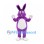 Rabbit Mascot Costume in Purple with White Belly and Long Ears
