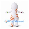 Cyclops Mascot Costume in White with Orange Stripes