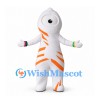 Cyclops Mascot Costume in White with Orange Stripes