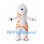 Cyclops Mascot Costume in White with Orange Stripes