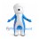 Cyclops Mascot Costume in Blue and White with Pink Details