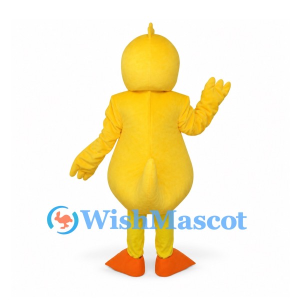 Duck Mascot Costume in Yellow with Orange Feet