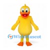 Duck Mascot Costume in Yellow with Orange Feet