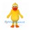Duck Mascot Costume in Yellow with Orange Feet