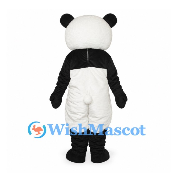 Panda Mascot Costume in Black and White with Rounded Belly