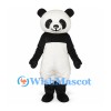 Panda Mascot Costume in Black and White with Rounded Belly