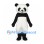 Panda Mascot Costume in Black and White with Rounded Belly