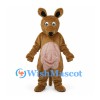 Kangaroo Mascot Costume in Brown with Pink Belly
