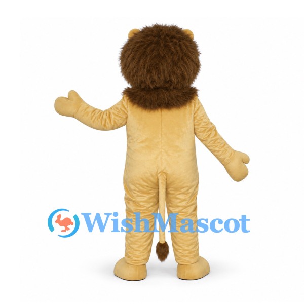 Lion Mascot Costume in Cream with Brown Mane