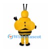 Bee Mascot Costume with Black Stripes and Yellow Wings