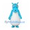 Dragon Mascot Costume in Blue with Large White Belly